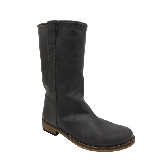 IVYLEE Women's Gray Simone Mid-Calf Flat Heel Boots Size 36 Denmark NEW - Picture 1 of 11